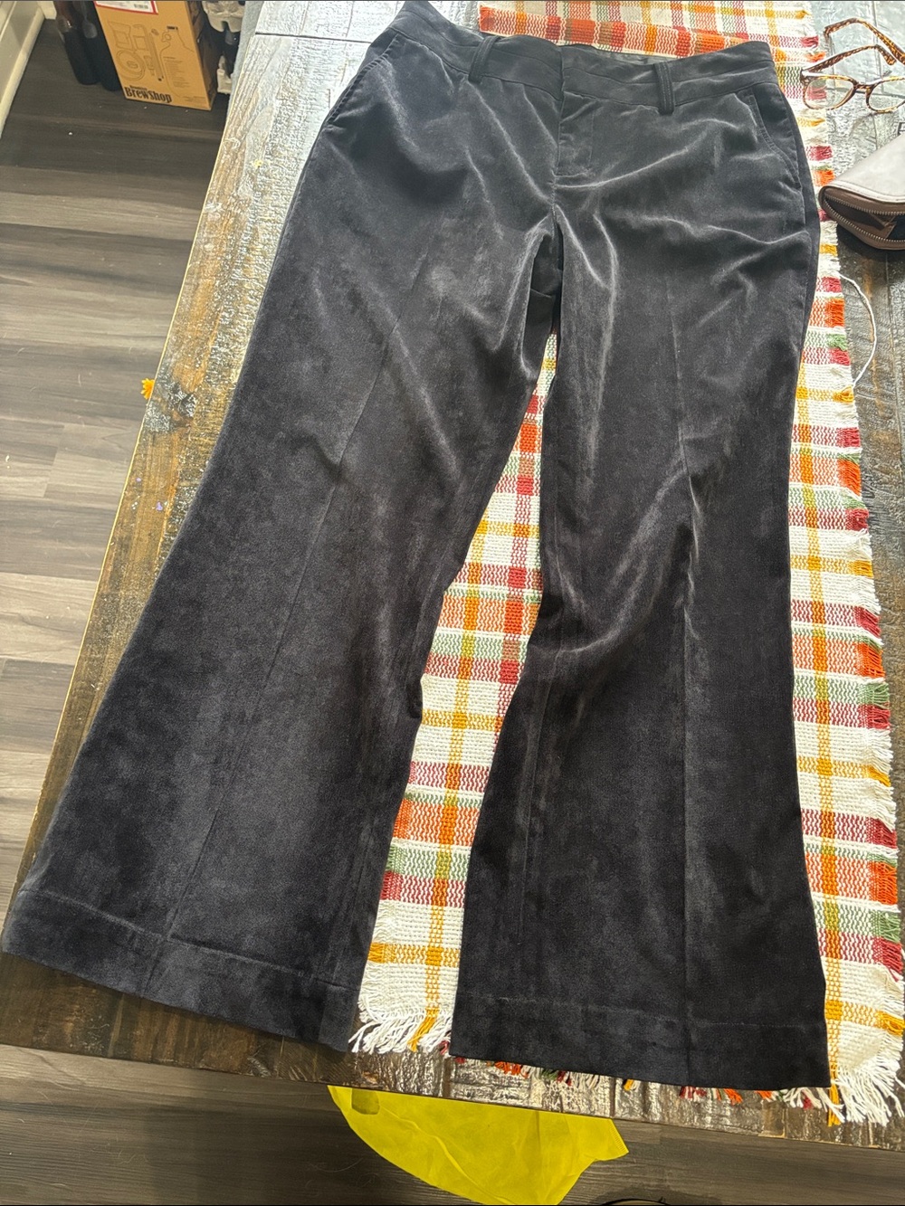 Women’s Velvet Black Flared Bottoms